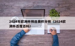 2024年欧洲杯预选赛积分榜（2024欧洲杯百度百科）